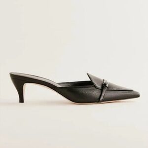 NEW Reformation Black Norris Heeled Mule Size 7